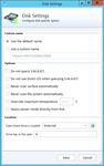 Disk settings